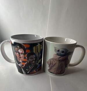 Star Wars Galerie Mug Lot of 2: Han Solo Lando Chewbacca & The Child Grogu